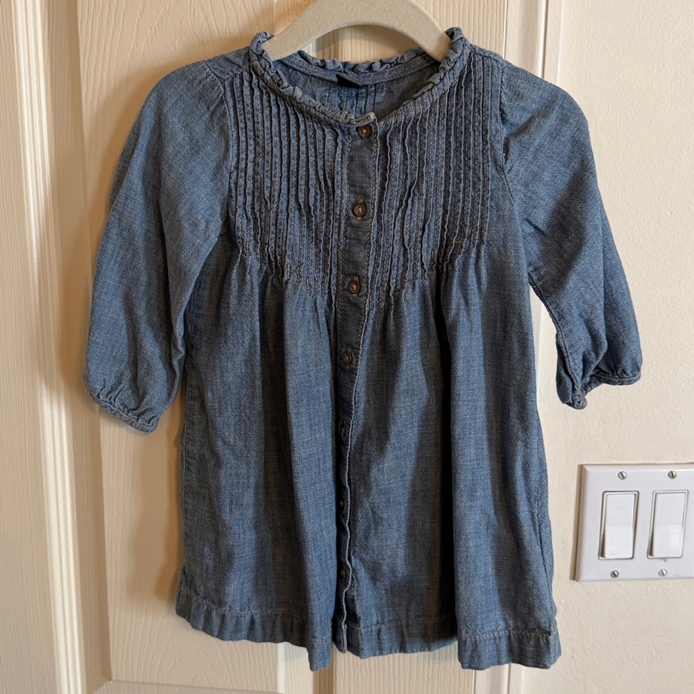 GAP Toddler Blue Denim Shirt Dress
